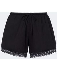 Posse - Marilyn Lace-Trimmed Cotton Shorts - Lyst