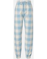 The Attico - Checked Cotton And Wool Tapered Pants - Lyst