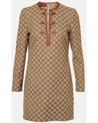 Gucci - Gg Jacquard Fabric Dress - Lyst