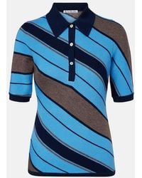 Acne Studios - Ribbed-Knit Striped Wool Polo Shirt - Lyst