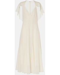 Chloé - Silk Chiffon Midi Dress - Lyst