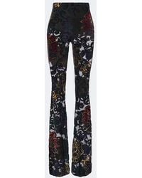 Etro - Devore Floral Sheer Flared Pants - Lyst