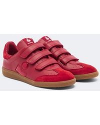 Isabel Marant - Beth Suede-Trimmed Leather Sneakers - Lyst