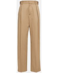 Bottega Veneta - Pantaloni a gamba larga in twill a vta alta - Lyst