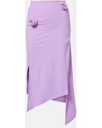 Coperni - Floral-Applique Jersey Midi Skirt - Lyst