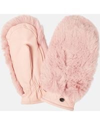 Goldbergh - Hill Faux Shearling And Leather Mittens - Lyst