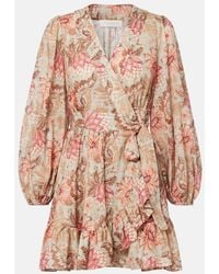 Zimmermann - Daylight Floral Cotton Wrap Dress - Lyst