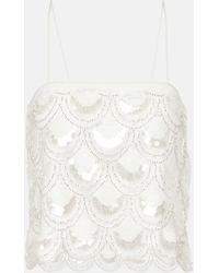 ROTATE BIRGER CHRISTENSEN - Sequined Cropped Top - Lyst