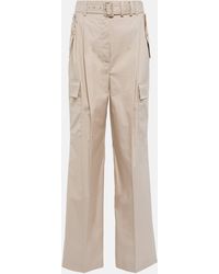 Prada - Pantalon cargo ample en coton melange - Lyst