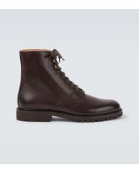 Brunello Cucinelli - Leather Lace-Up Boots - Lyst