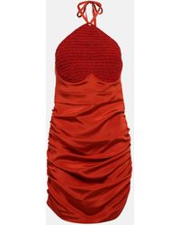 The Mannei - Alcala Ruched Silk-blend Minidress - Lyst