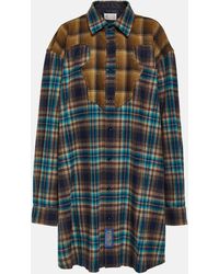 Maison Margiela - Robe chemise en laine a carreaux - Lyst