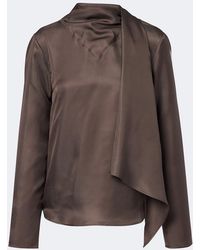 Loulou de Saison - Gala Scarf-Detail Silk Blouse - Lyst