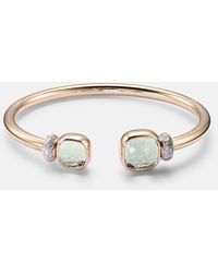 Pomellato - Nudo 18Kt Rose Cuff Bracelet With Prasiolites And Diamonds - Lyst