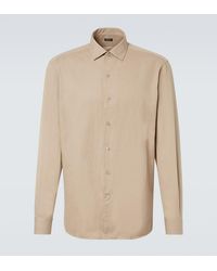 ZEGNA - Cotton And Wool Denim Shirt - Lyst