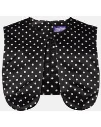 Jean Paul Gaultier - Polka-Dot Silk Crop Top - Lyst