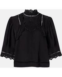 Isabel Marant - Frany Broderie Anglaise Crepe Top - Lyst