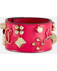 Christian Louboutin - Carasky Embellished Patent Leather Bracelet - Lyst