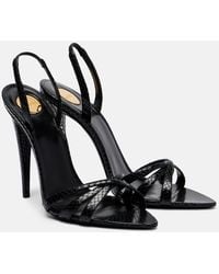 Saint Laurent - Kate Leather Slingback Sandals - Lyst