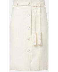 Posse - Elspeth Belted Wool Midi Skirt - Lyst