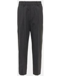 Brunello Cucinelli - High-Rise Tapered Wool-Blend Pants - Lyst