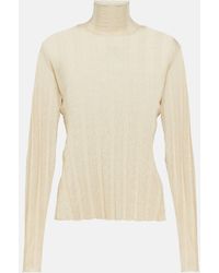 The Row - Daxy Linen And Silk Turtleneck Top - Lyst