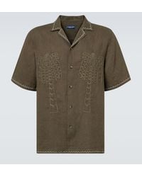 Frescobol Carioca - Flavio Embroidered Linen Bowling Shirt - Lyst