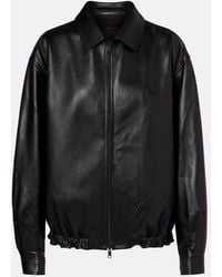 Prada - Leather Blouson Jacket - Lyst