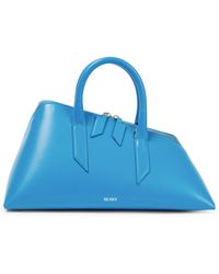 The Attico 24h Medium Leather Tote Bag - Blue