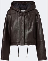 Sportmax - Hooded Leather Jacket - Lyst