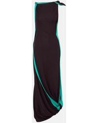 Victoria Beckham - Asymmetric Draped Jersey Midi Dress - Lyst
