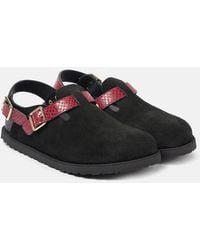 Birkenstock - Tokio Snake-Effect Suede Clogs - Lyst