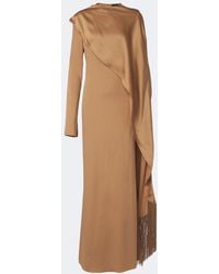 ‎Taller Marmo - Mounia Caped Crepe Cady Gown - Lyst
