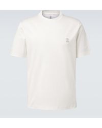Brunello Cucinelli - Logo Cotton Jersey T-Shirt - Lyst