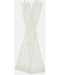 Safiyaa - Bridal Tulle Gloves - Lyst