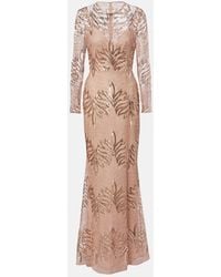 Elie Saab - Embroidered Sequined Tulle Gown - Lyst