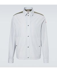 Moncler - Striped Cotton Poplin Zip-Up Shirt - Lyst