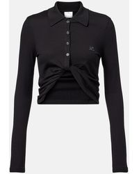 Courreges - Cropped Cotton Polo Shirt - Lyst