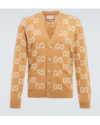 Gucci - Cardigan de lana con GG en jacquard - Lyst