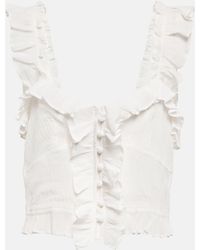 Isabel Marant - Gimsy Ruffle-trimmed Crepe Crop Top - Lyst