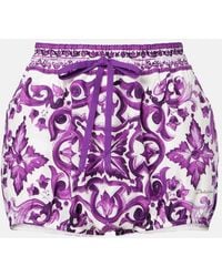 Dolce & Gabbana - Majolica-Print Poplin Shorts - Lyst