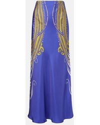 La DoubleJ - Sleek Printed Silk Satin Maxi Skirt - Lyst