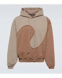 ERL Wave Panelled Cotton-blend Jersey Hoodie - Brown