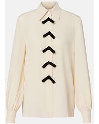 Valentino - Bow-Detail Silk Crepe De Chine Blouse - Lyst