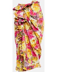 Dries Van Noten - Sina High-rise Printed Cotton Poplin Midi Skirt - Lyst