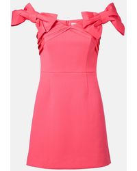 Rebecca Vallance - Vestido Corto De Crepe Con Lazo - Lyst