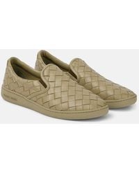 Bottega Veneta - Sawyer Leather Slip-on Sneakers - Lyst