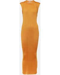 Jil Sander - Ribbed-knit Jersey Maxi Dress - Lyst