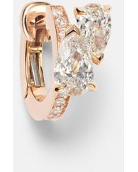 Repossi - Serti Sur Vide 18Kt Rose Single Hoop Earring With Diamonds - Lyst