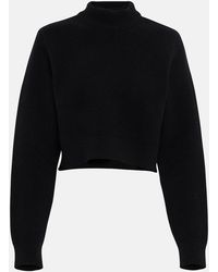 Alaïa - Cropped Virgin Wool Turtleneck Sweater - Lyst
